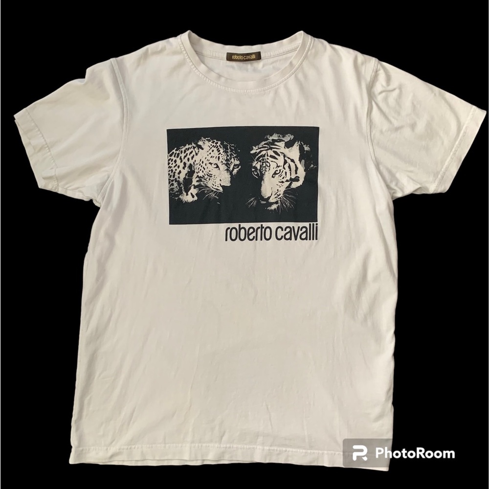 Roberto Cavalli White T-shirt Tiger XL.